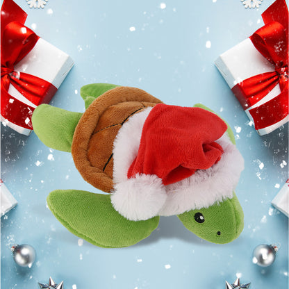 6" PLUSH - SEA TURTLE WITH SANTA DRESS UP