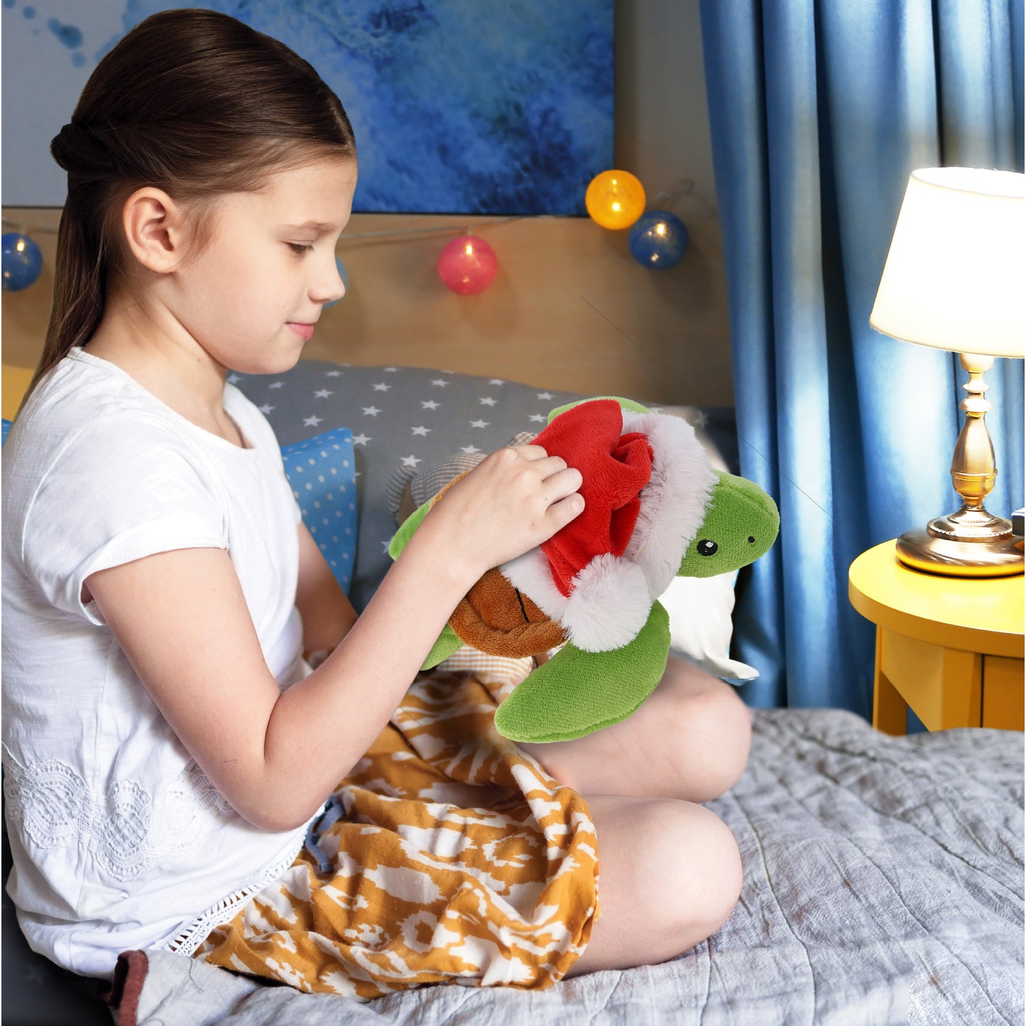 6" PLUSH - SEA TURTLE WITH SANTA DRESS UP
