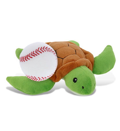 DolliBu Soft Huggable Sea Turtle Stuffed Animal with Baseball Plush - 6 Inches