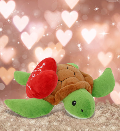 PLUSH I LOVE YOU RED HEART - 6" PLUSH - SEA TURTLE