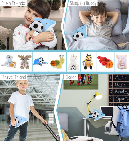 6" PLUSH - DOLPHIN WITH SOCCER PLUSH