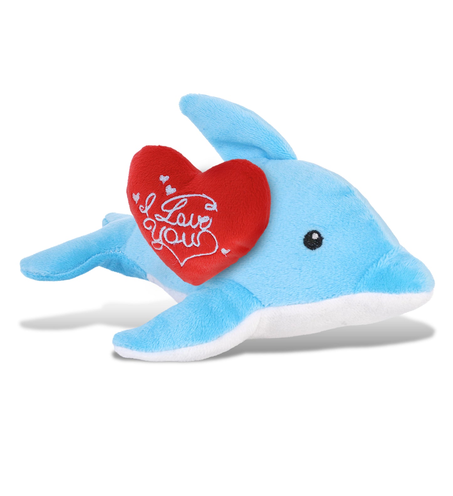 PLUSH I LOVE YOU RED HEART - 6" PLUSH - DOLPHIN