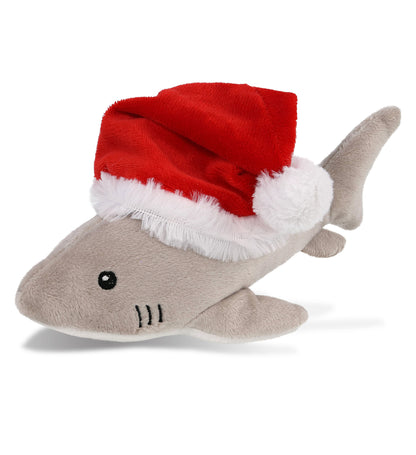 6" PLUSH - SHARK WITH SANTA DRESS UP