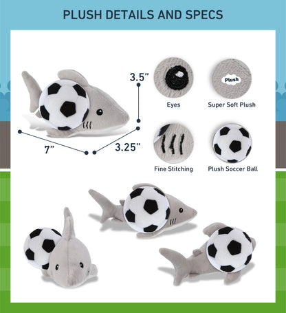 6" PLUSH - SHARK WITH SOCCER PLUSH
