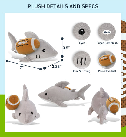6" PLUSH - SHARK WITH FOOTBALL PLUSH