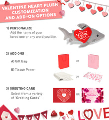 PLUSH I LOVE YOU RED HEART - 6" PLUSH - SHARK