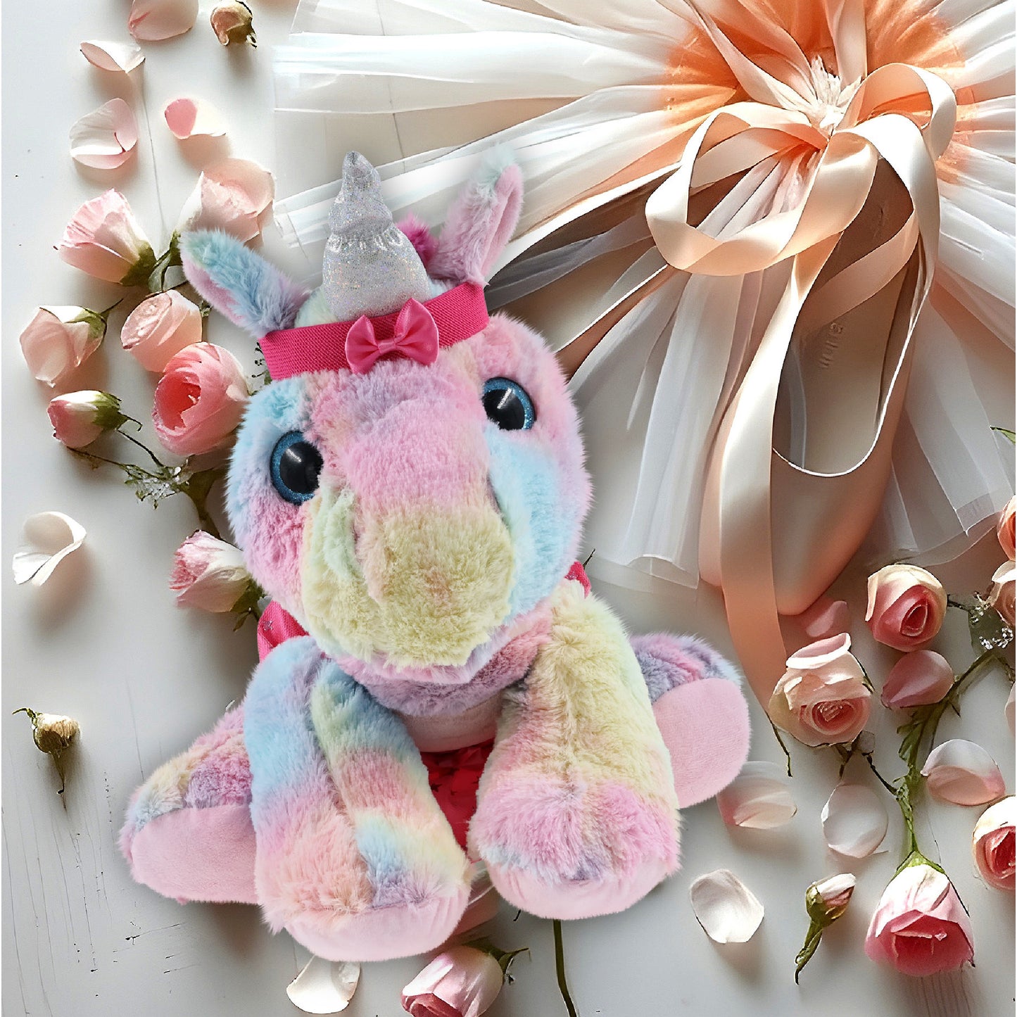 SUPER-SOFT PLUSH - FLOPPY RAINBOW UNICORN BALLERINA