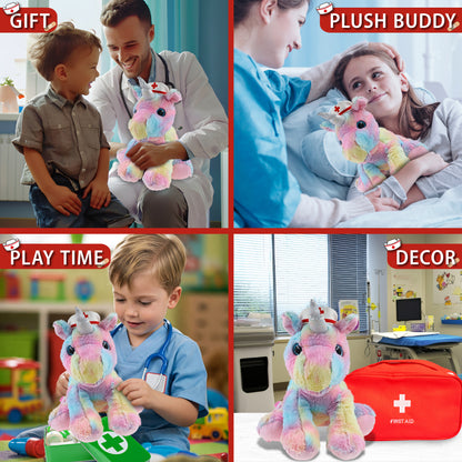 SUPER-SOFT PLUSH - FLOPPY RAINBOW UNICORN NURSE