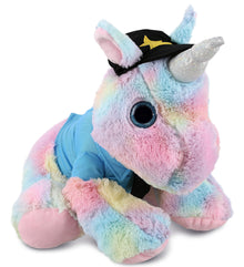 PLUSH POLICE - SUPER-SOFT PLUSH - FLOPPY RAINBOW UNICORN