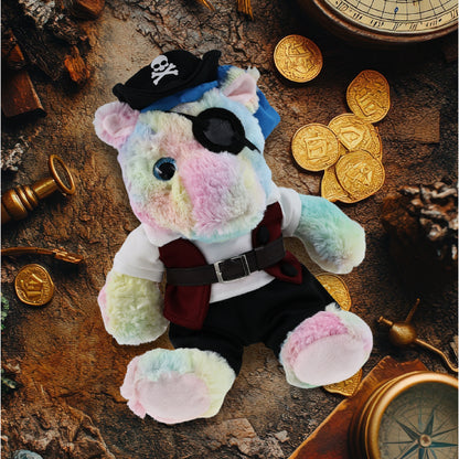 SUPER-SOFT PLUSH - SITTING RAINBOW UNICORN PIRATE DRESS UP