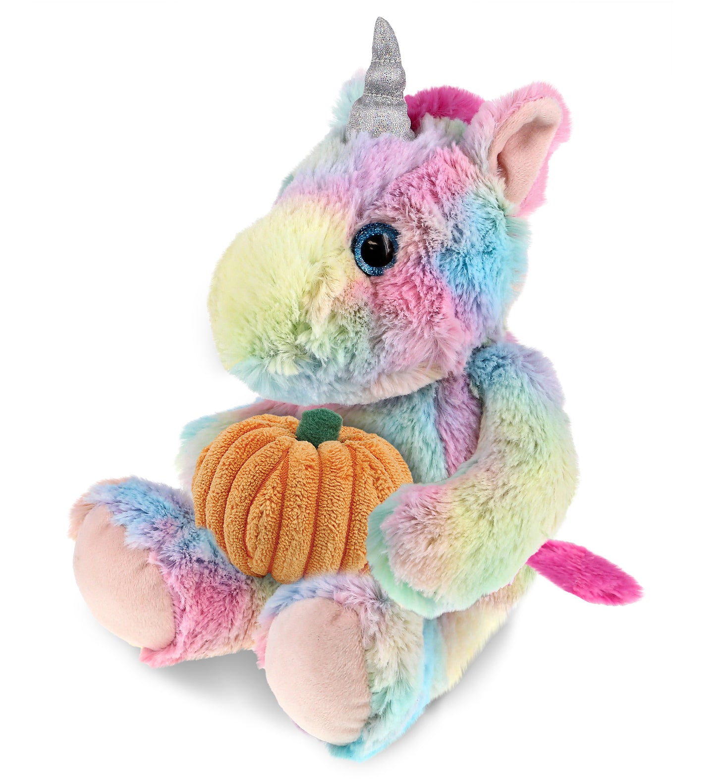 PLUSH PUMPKIN - SUPER-SOFT PLUSH - SITTING RAINBOW UNICORN
