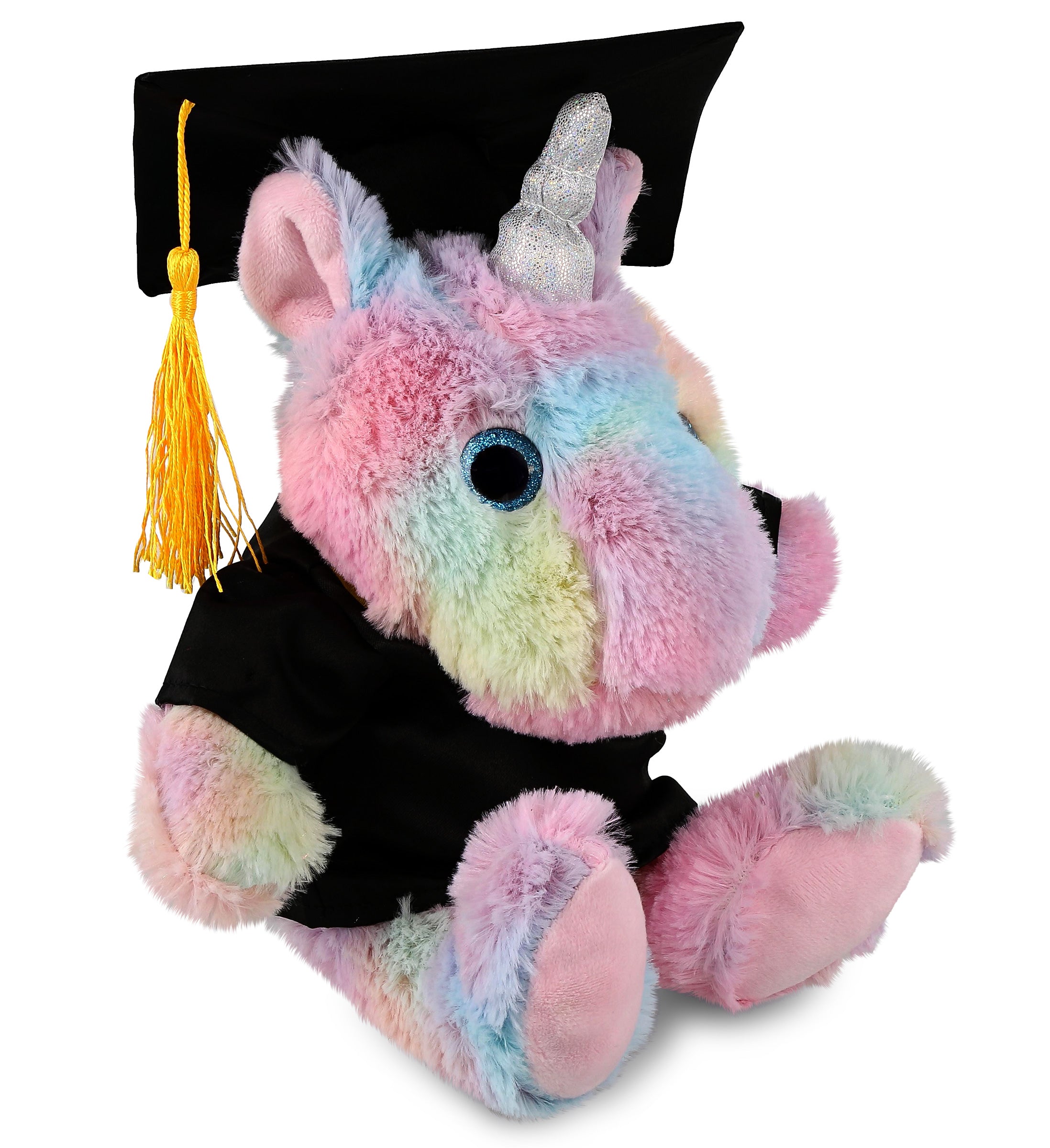 PLUSH GRADUATION - SUPER-SOFT PLUSH - SITTING RAINBOW UNICORN