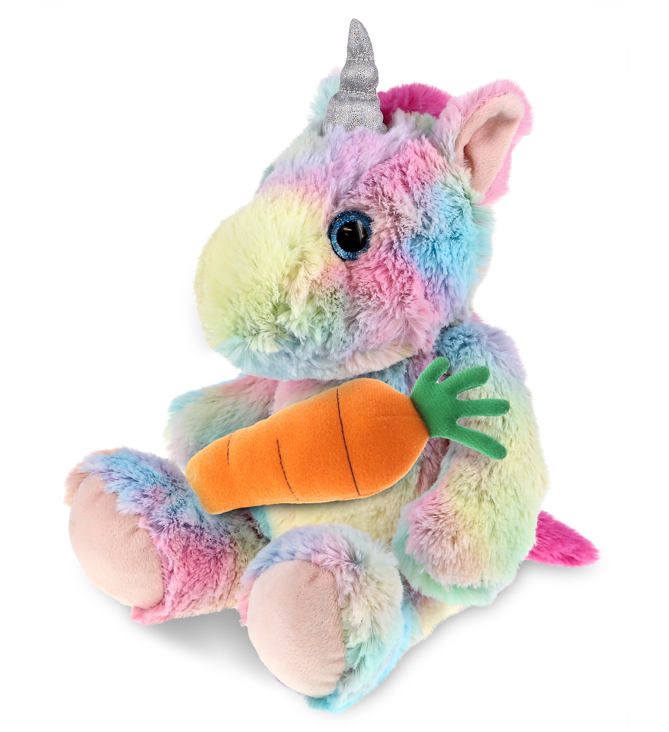 PLUSH CARROT - SUPER-SOFT PLUSH - SITTING RAINBOW UNICORN