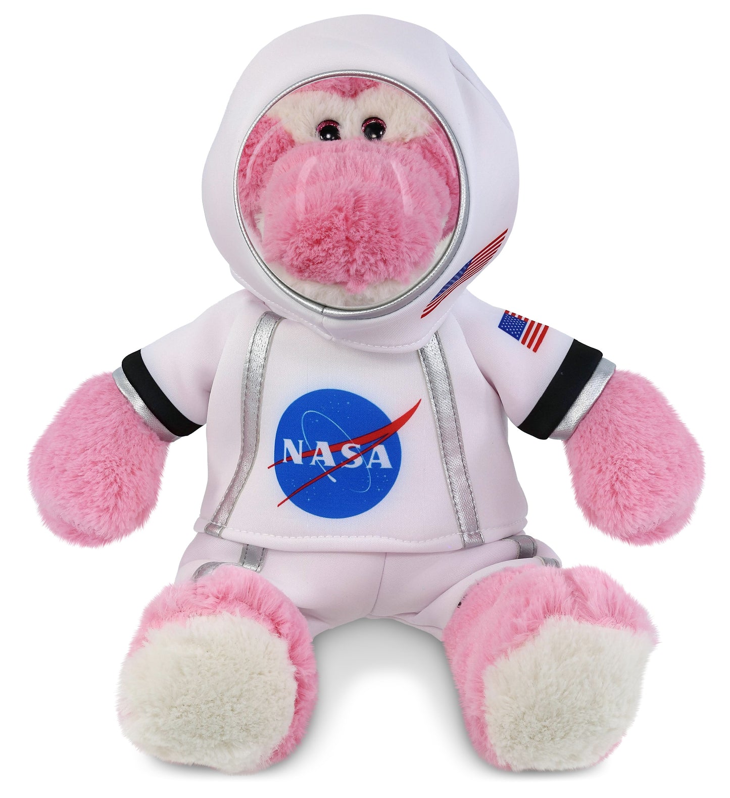 PLUSH ASTRONAUT - SUPER-SOFT PLUSH - SITTING PINK ALLIGATOR
