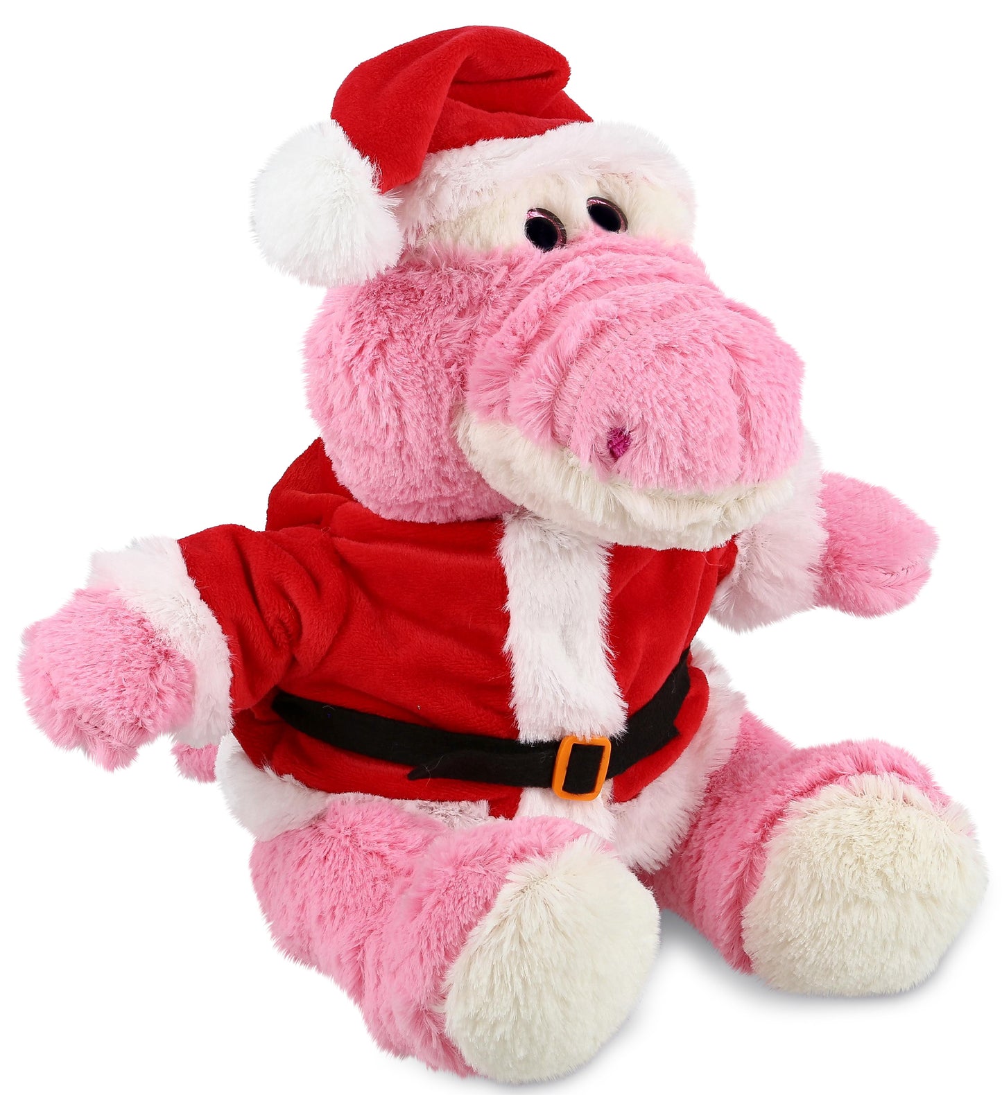 PLUSH SANTA - SUPER-SOFT PLUSH - SITTING PINK ALLIGATOR