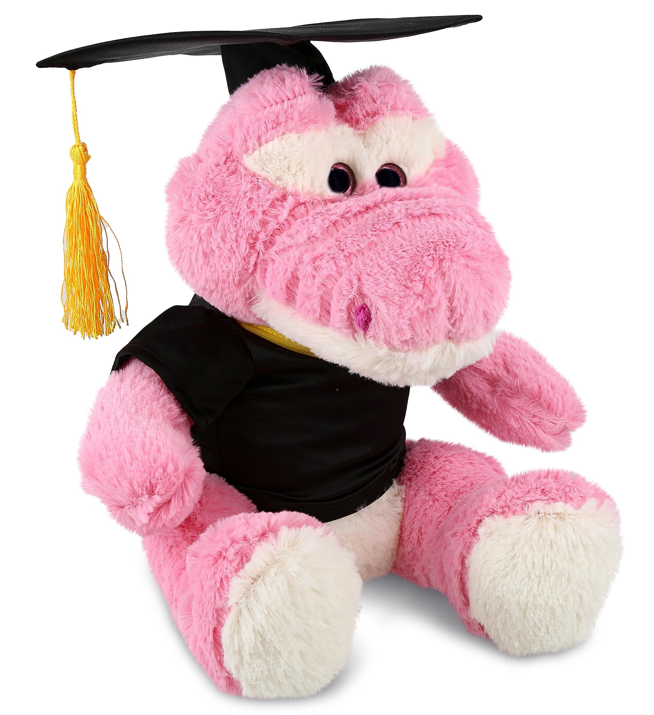 PLUSH GRADUATION - SUPER-SOFT PLUSH - SITTING PINK ALLIGATOR