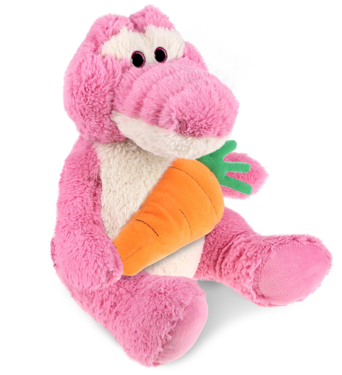 PLUSH CARROT - SUPER-SOFT PLUSH - SITTING PINK ALLIGATOR