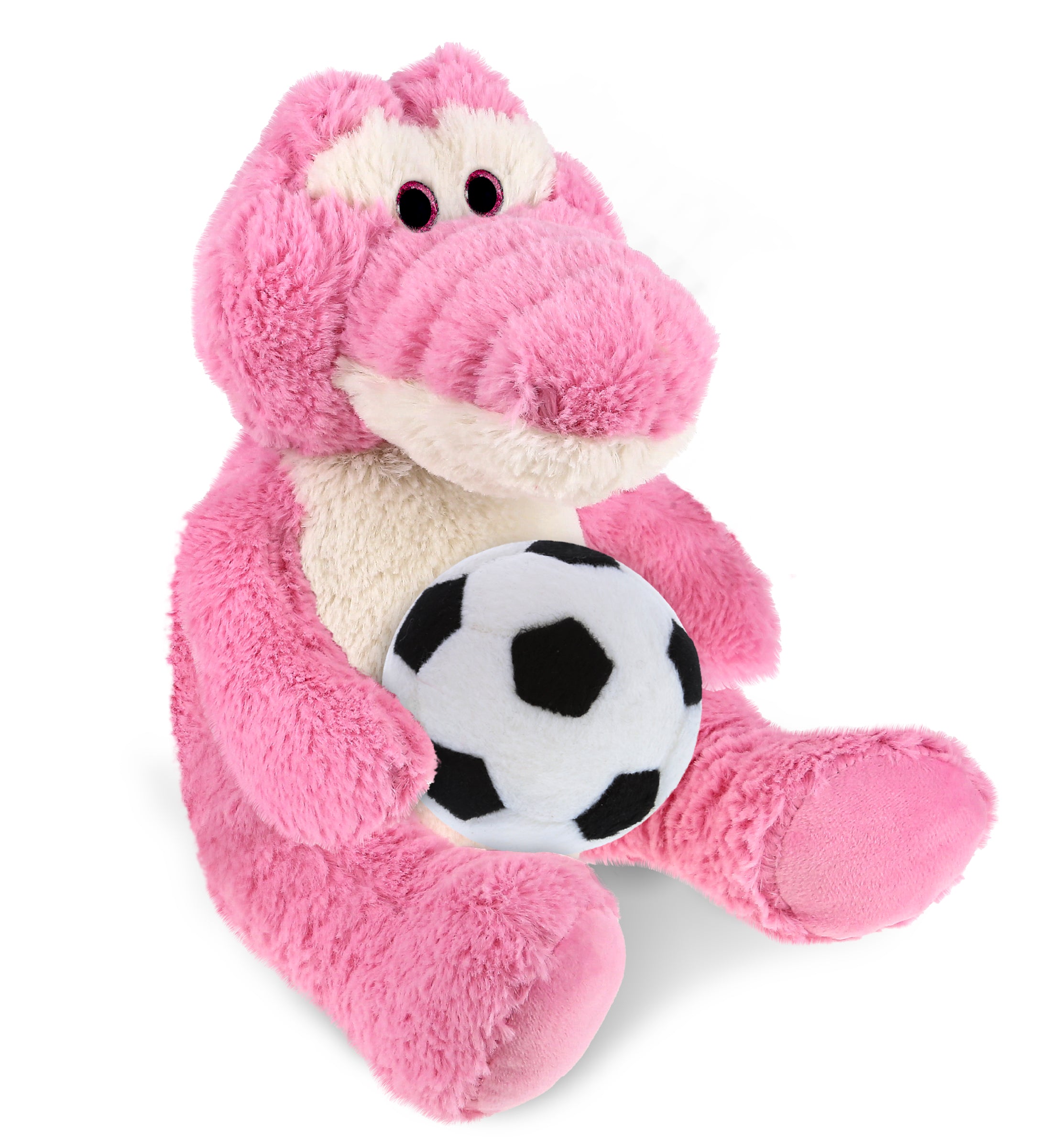 PLUSH SOCCER BALL - SUPER-SOFT PLUSH - SITTING PINK ALLIGATOR