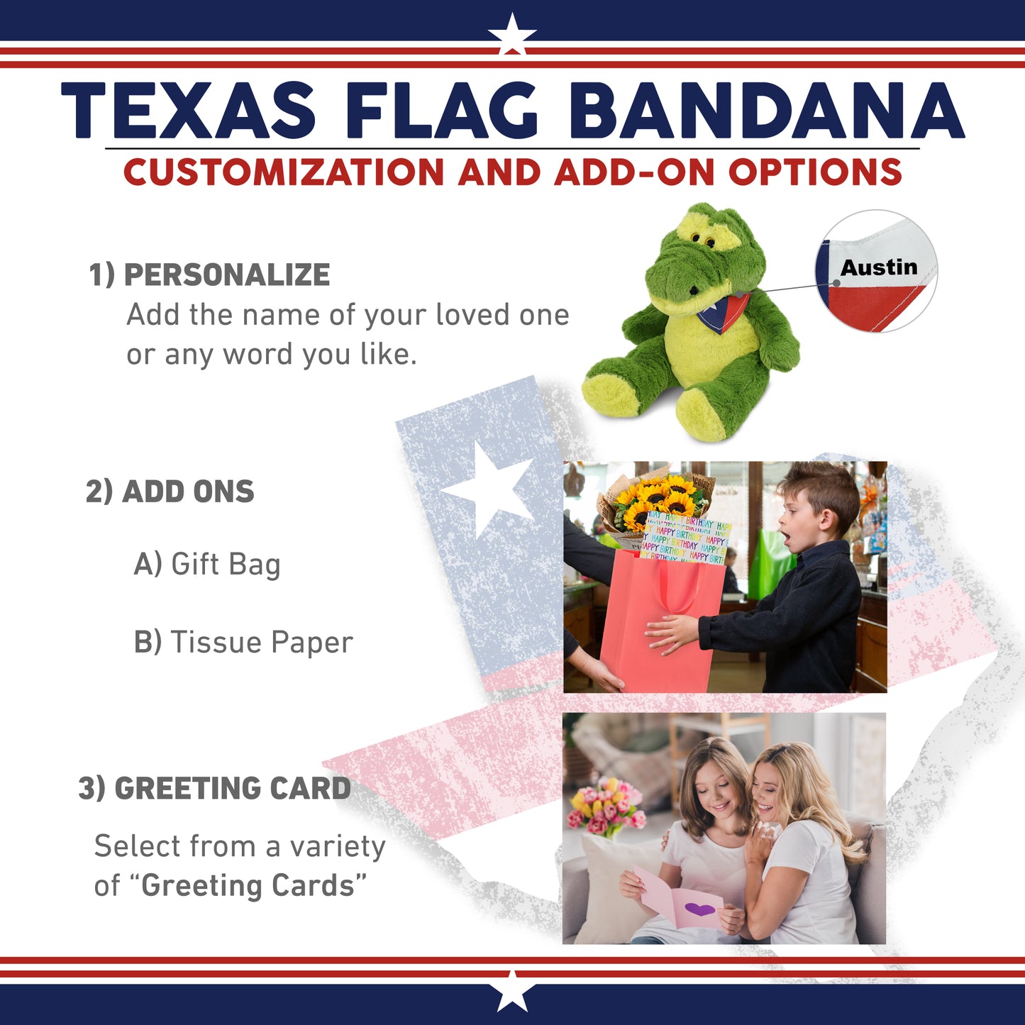SUPER-SOFT PLUSH - SITTING GREEN ALLIGATOR WITH TEXAS FLAG BANDANA