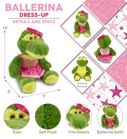 SUPER-SOFT PLUSH - SITTING GREEN ALLIGATOR Ballerina