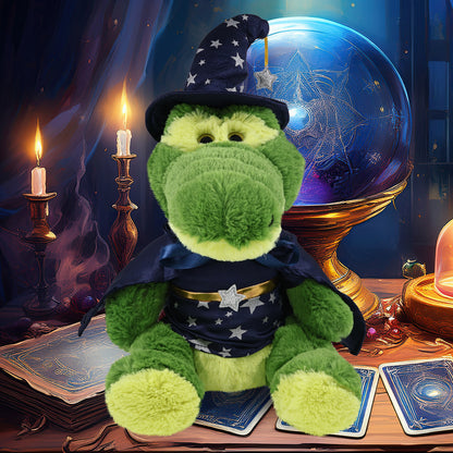 SUPER-SOFT PLUSH - SITTING GREEN ALLIGATOR WITH WIZARD DRESS UP