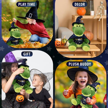 SUPER-SOFT PLUSH - SITTING GREEN ALLIGATOR WITH WIZARD DRESS UP