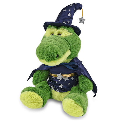 SUPER-SOFT PLUSH - SITTING GREEN ALLIGATOR WITH WIZARD DRESS UP