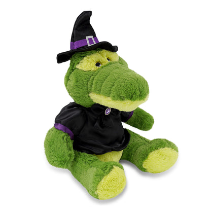 SUPER-SOFT PLUSH - SITTING GREEN ALLIGATOR WITH WITCH DRESS UP