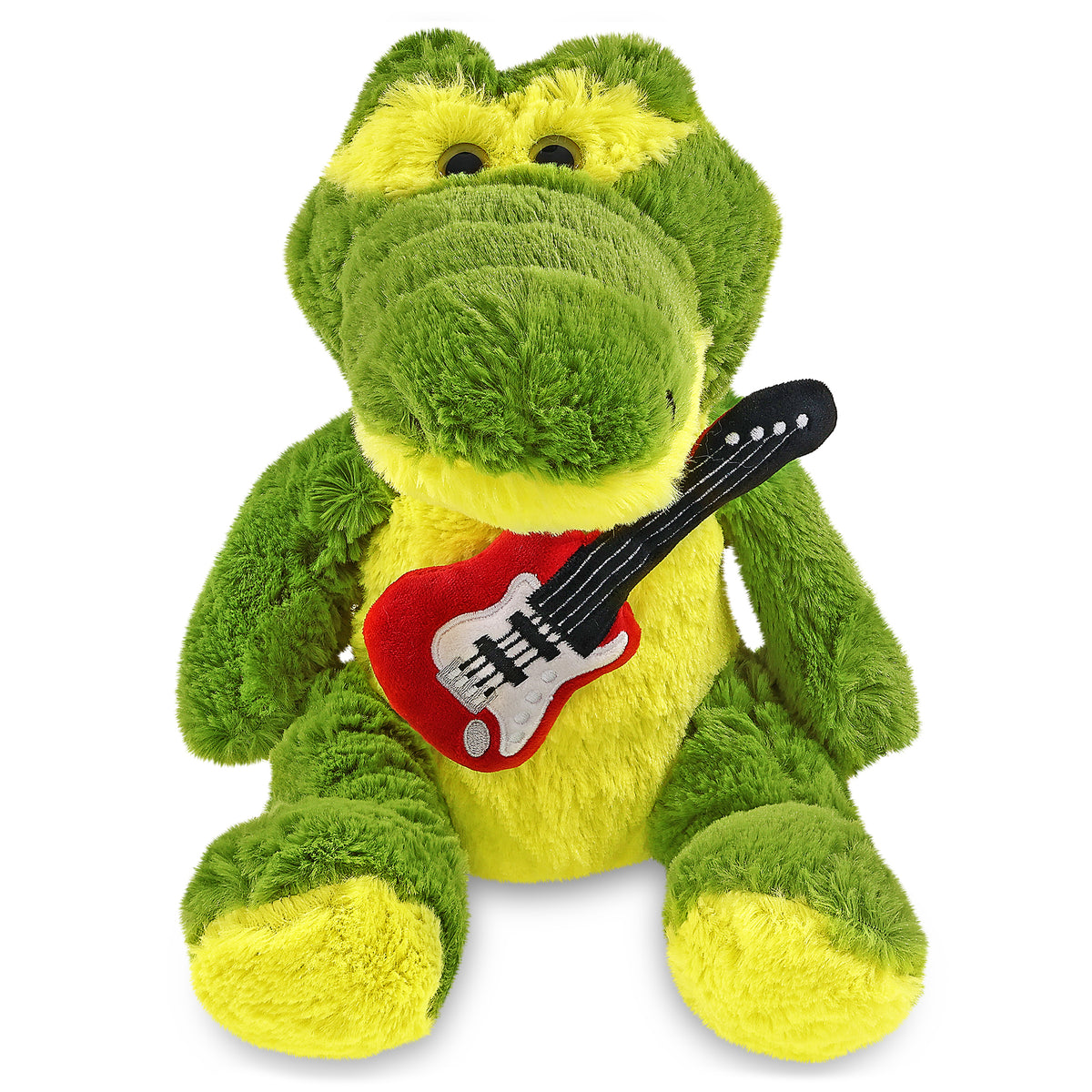 SUPER-SOFT PLUSH - SITTING GREEN ALLIGATOR WITH GUITAR ADD ON