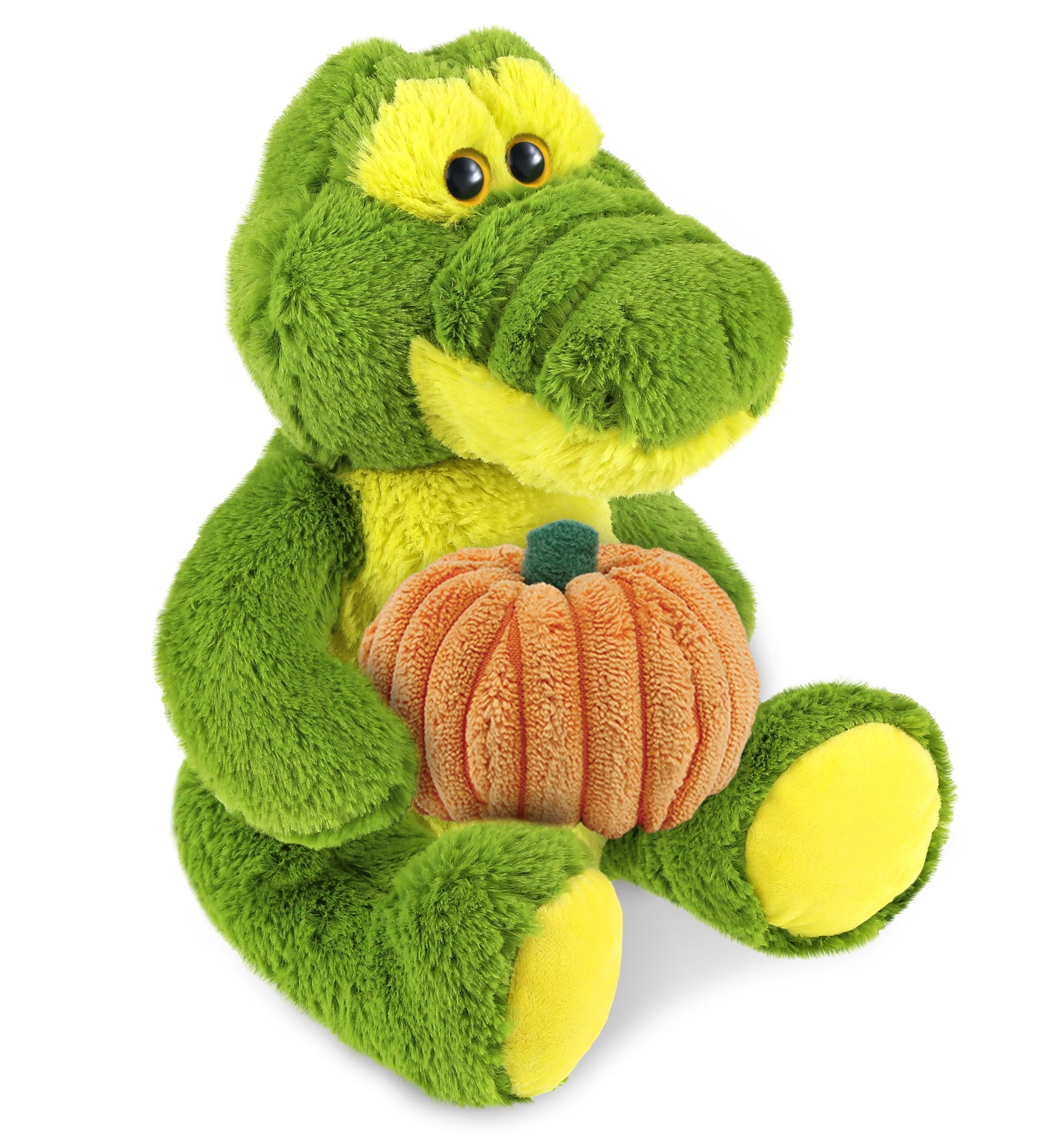 PLUSH PUMPKIN - SUPER-SOFT PLUSH - SITTING GREEN ALLIGATOR