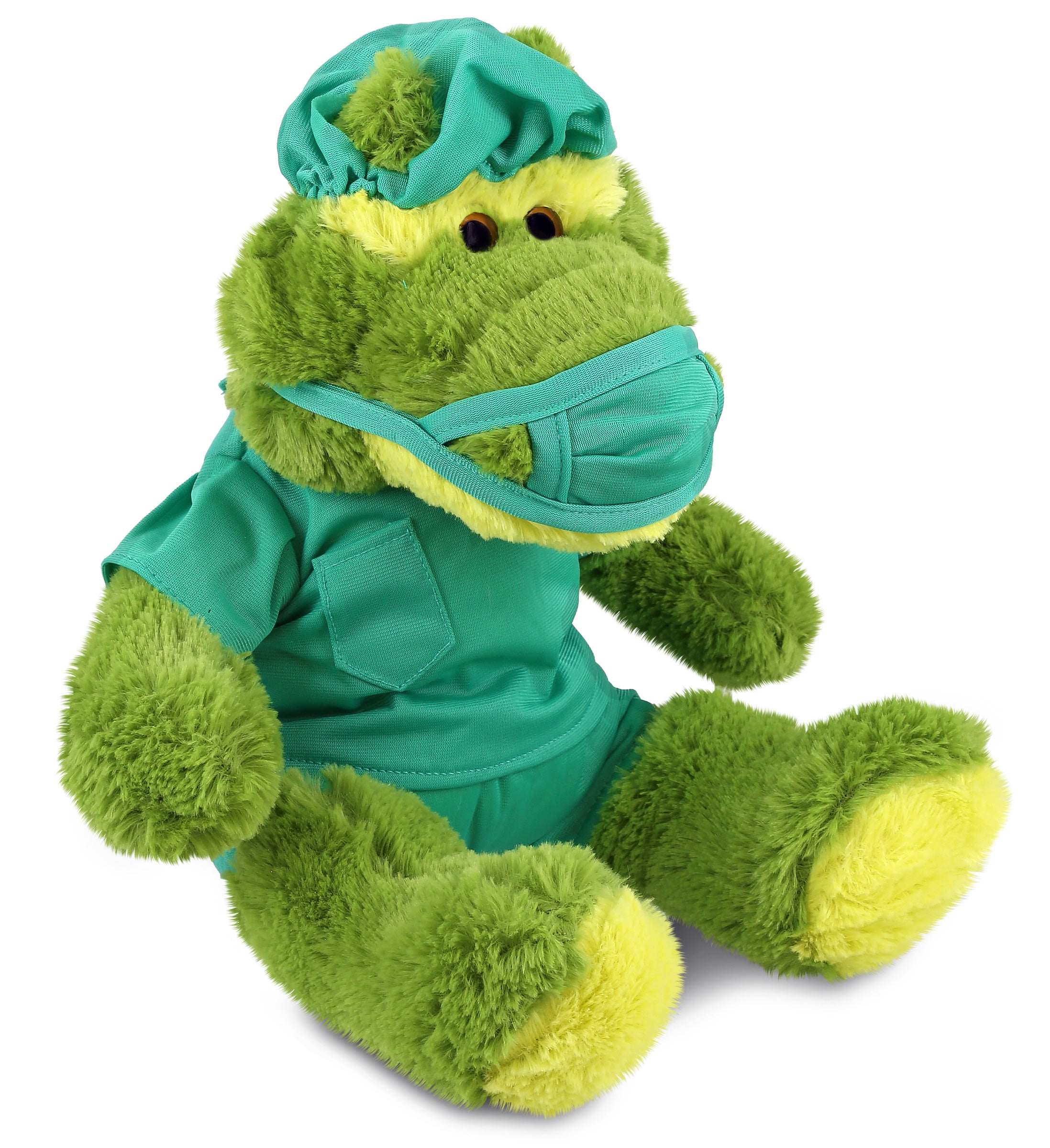 PLUSH DOCTOR - SUPER-SOFT PLUSH - SITTING GREEN ALLIGATOR