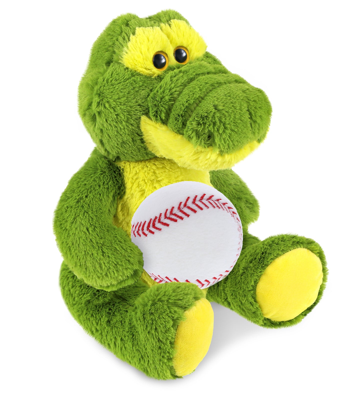 PLUSH BASEBALL - SUPER-SOFT PLUSH - SITTING GREEN ALLIGATOR