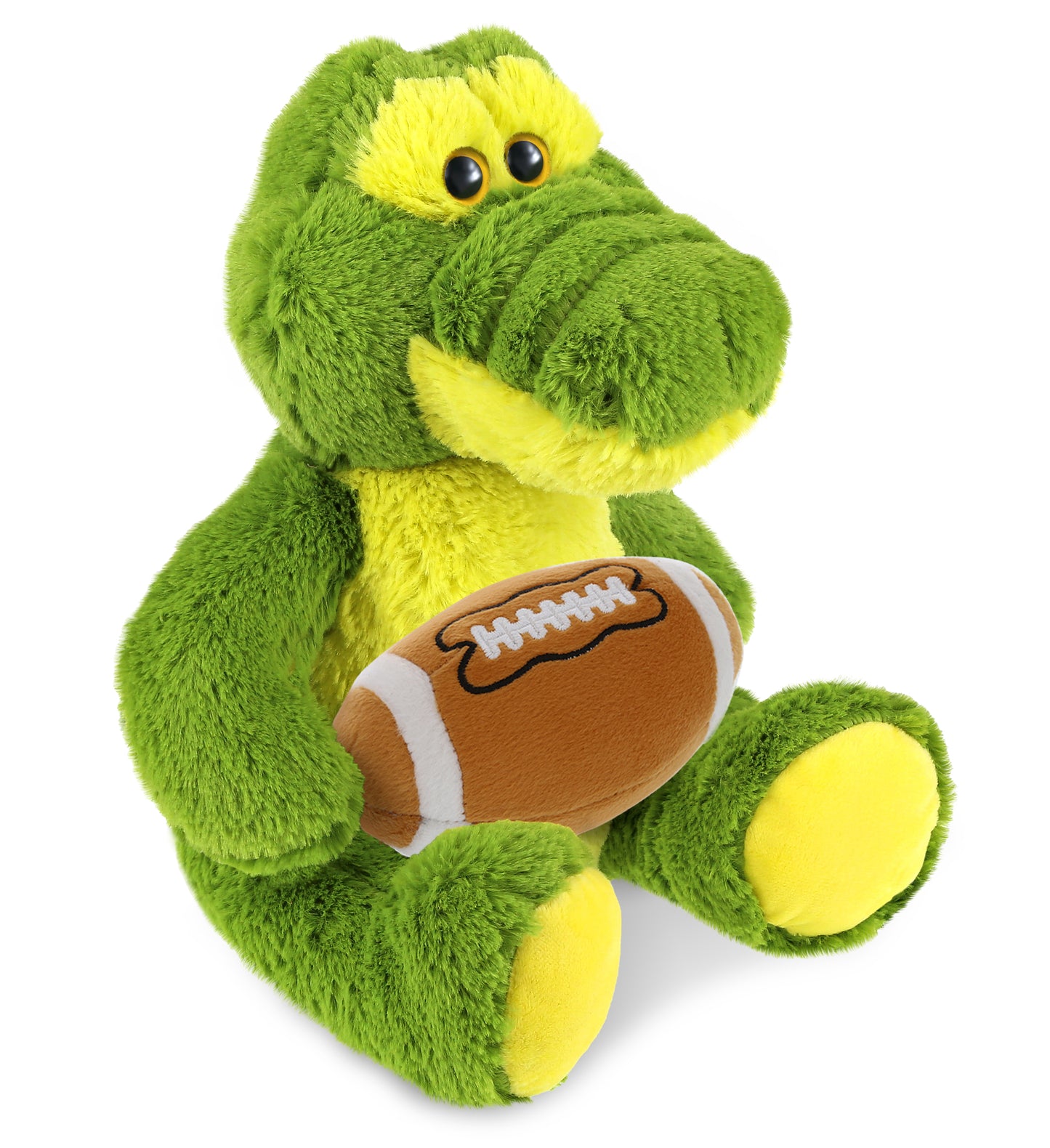 PLUSH FOOTBALL - SUPER-SOFT PLUSH - SITTING GREEN ALLIGATOR
