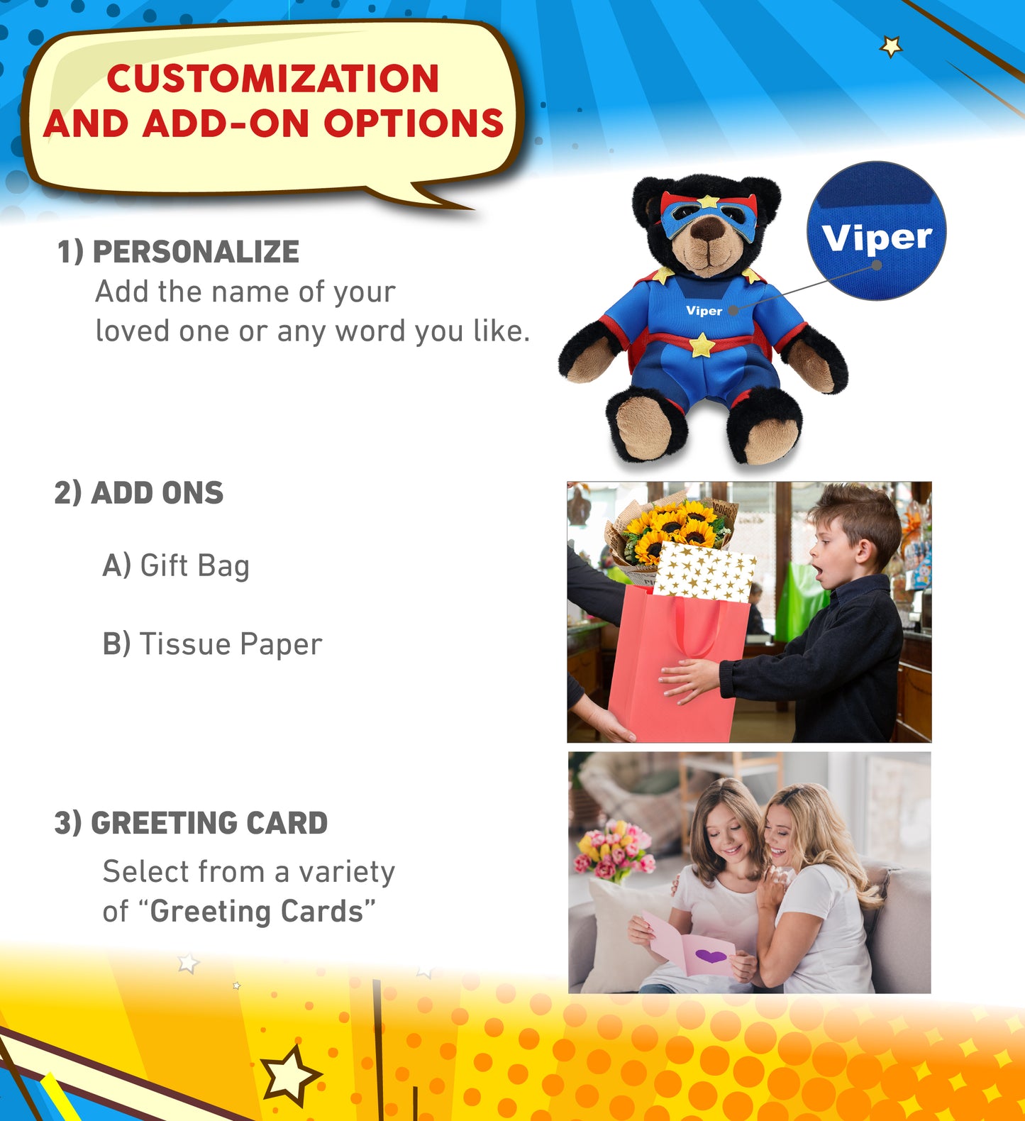 SUPER SOFT PLUSH WITH RED PLAID HOODIE - BLACK BEAR SUPER HERO