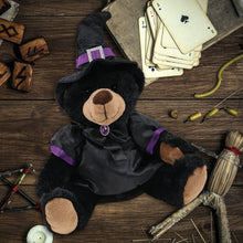 SUPER SOFT PLUSH WITH RED PLAID HOODIE - BLACK BEAR WITCH