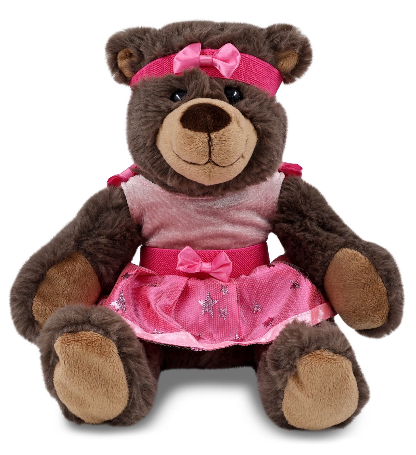 SUPER SOFT PLUSH WITH RED PLAID HOODIE - BROWN BEAR Ballerina