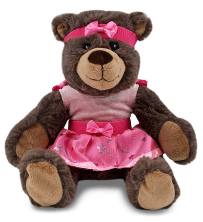 SUPER SOFT PLUSH WITH RED PLAID HOODIE - BROWN BEAR Ballerina