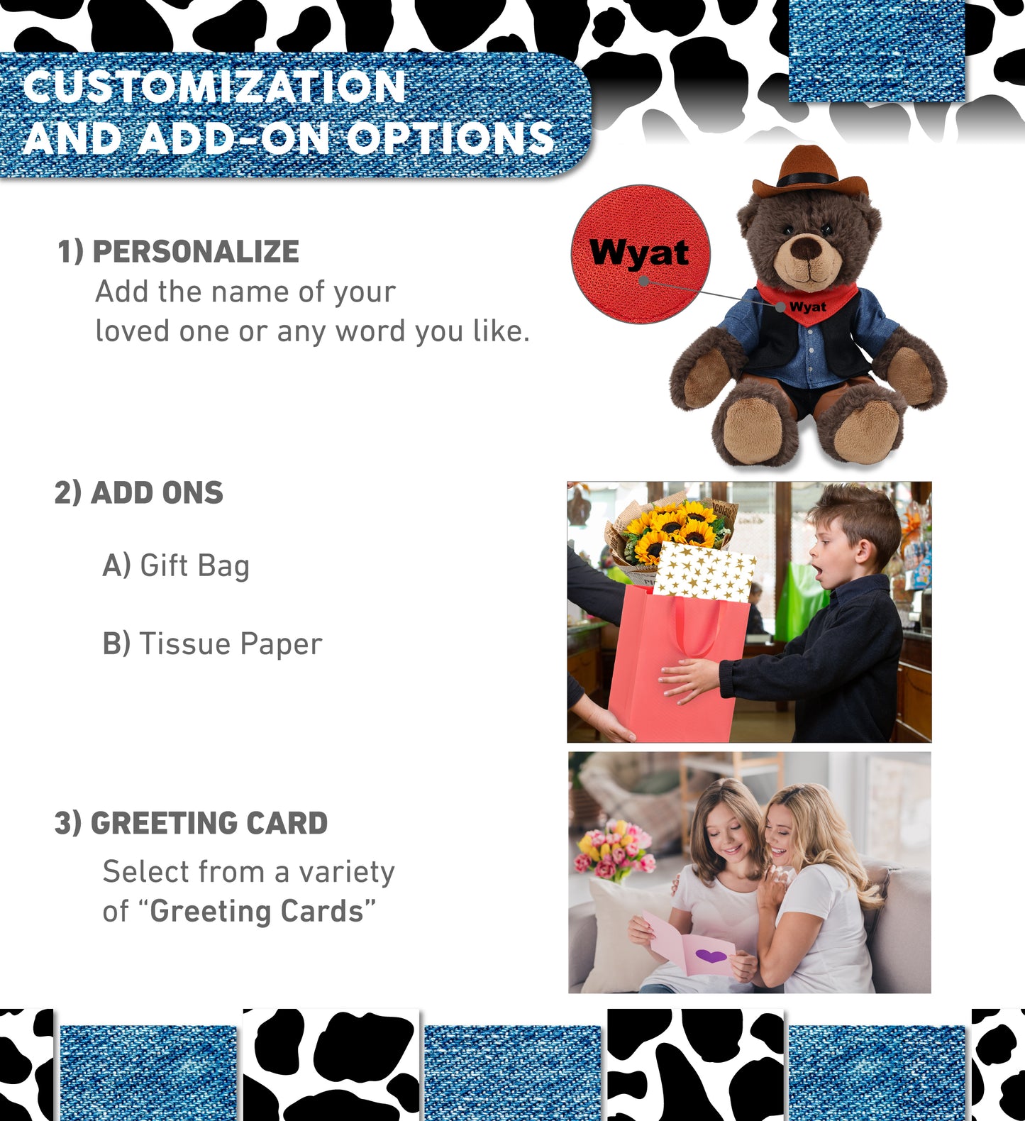 SUPER SOFT PLUSH WITH RED PLAID HOODIE - BROWN BEAR COWBOY DRESS UP