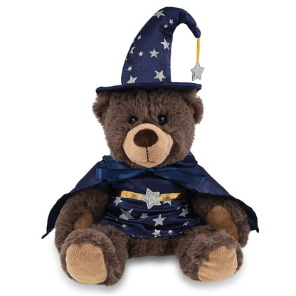 SUPER SOFT PLUSH WITH RED PLAID HOODIE - BROWN BEAR WITH WIZARD DRESS UP