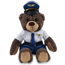 SUPER SOFT PLUSH WITH RED PLAID HOODIE - BROWN BEAR WITH PILOT DRESS UP