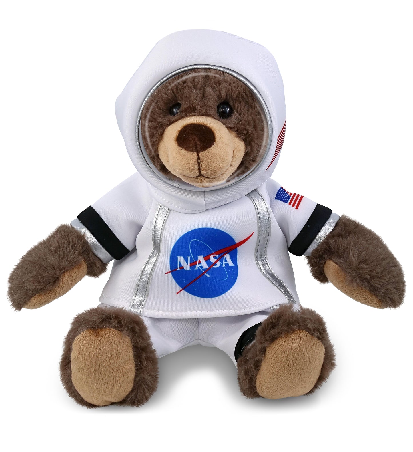 PLUSH ASTRONAUT - SUPER SOFT PLUSH WITH RED PLAID HOODIE - BROWN BEAR