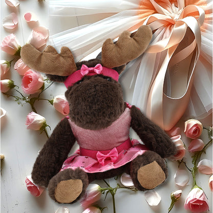 SUPER SOFT PLUSH WITH RED PLAID HOODIE - MOOSE BALLERINA
