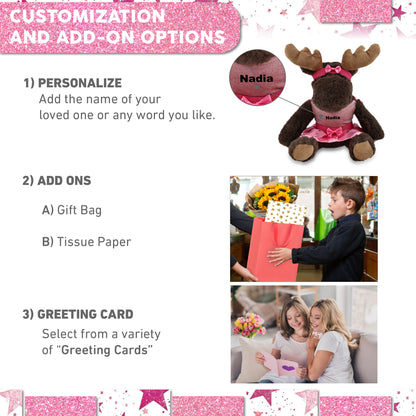 SUPER SOFT PLUSH WITH RED PLAID HOODIE - MOOSE BALLERINA