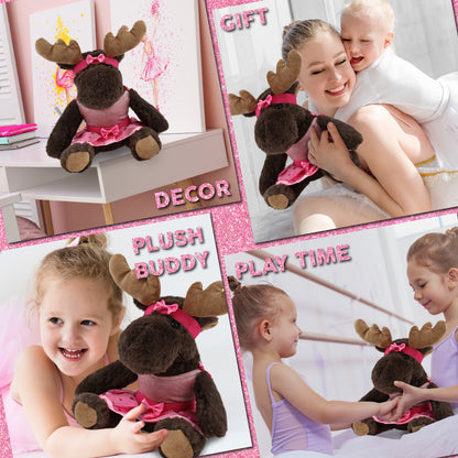 SUPER SOFT PLUSH WITH RED PLAID HOODIE - MOOSE BALLERINA