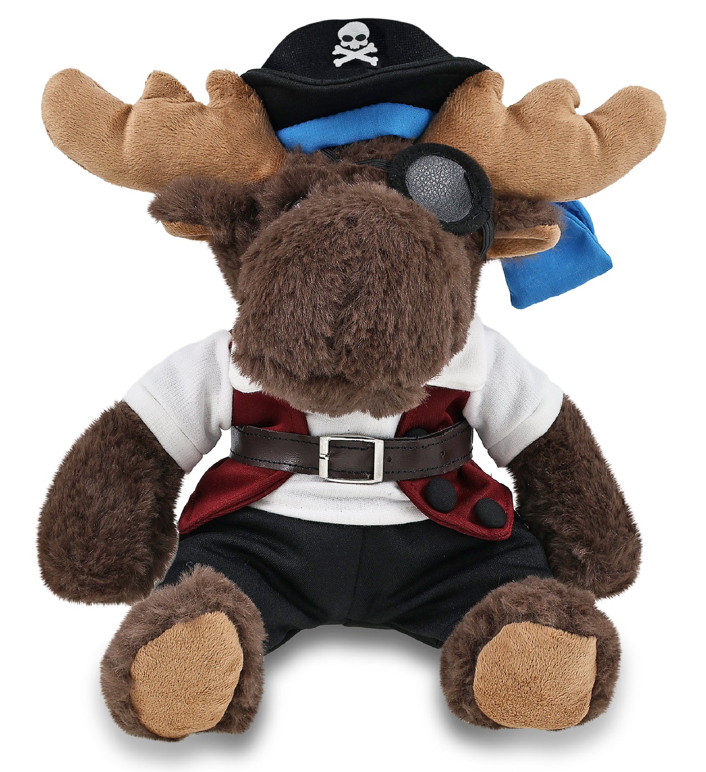 SUPER SOFT PLUSH WITH RED PLAID HOODIE - MOOSE PIRATE DRESS UP