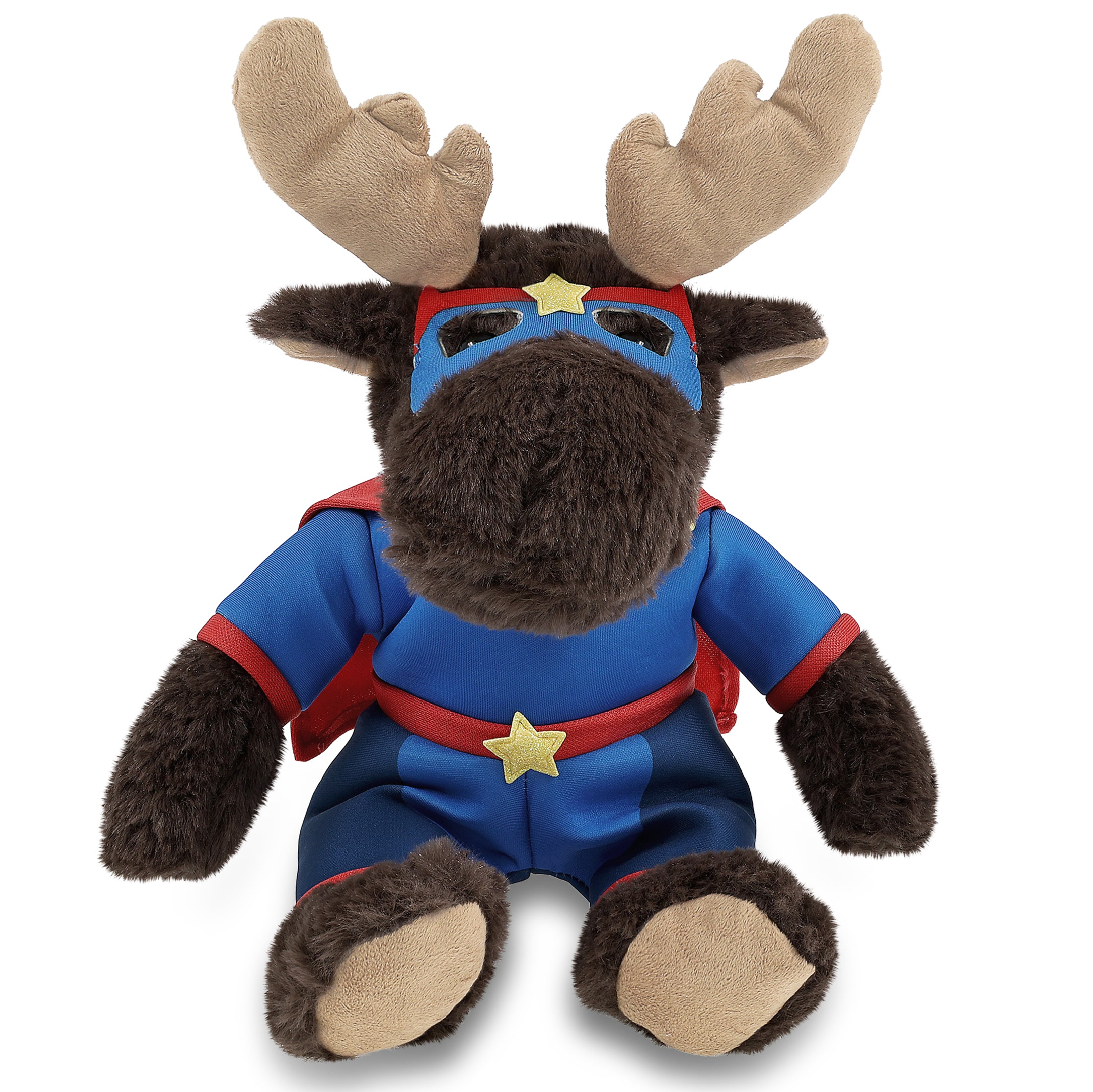 SUPER SOFT PLUSH WITH RED PLAID HOODIE - MOOSE SUPER HERO