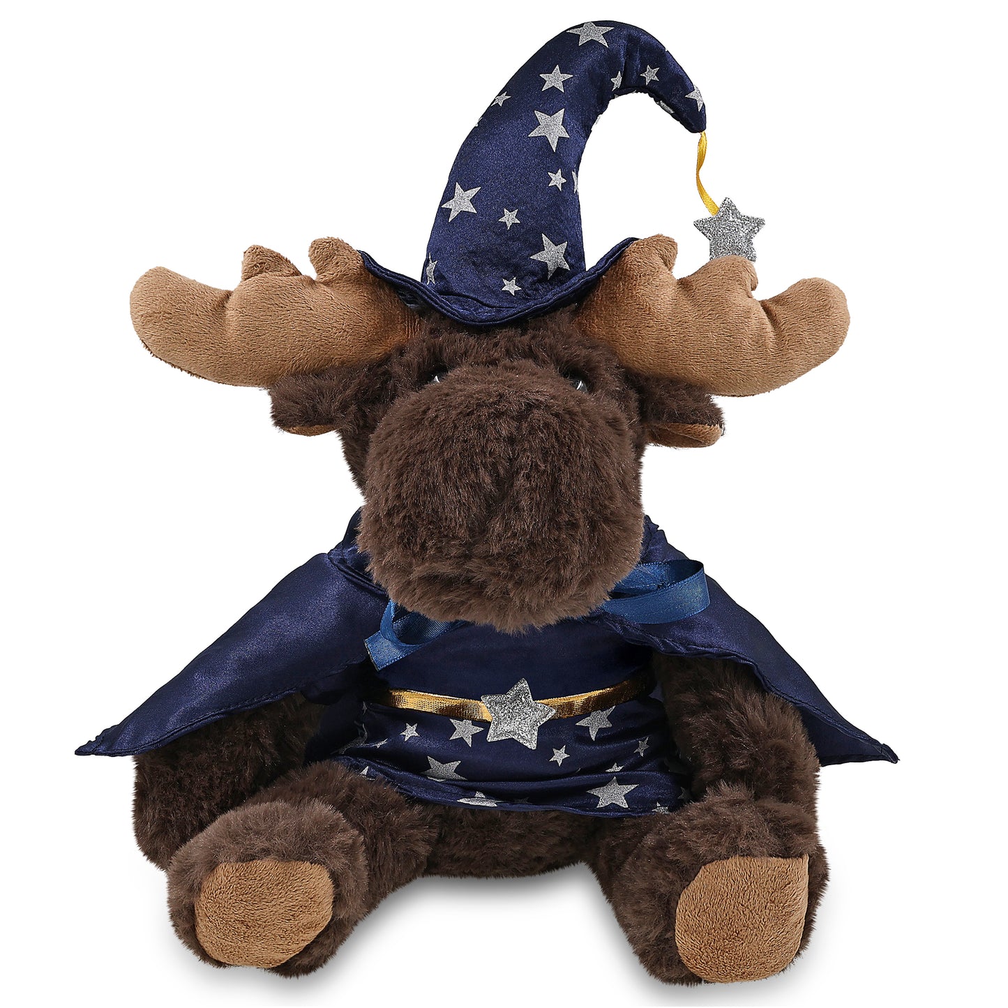 SUPER SOFT PLUSH WITH RED PLAID HOODIE - MOOSE WITH WIZARD DRESS UP