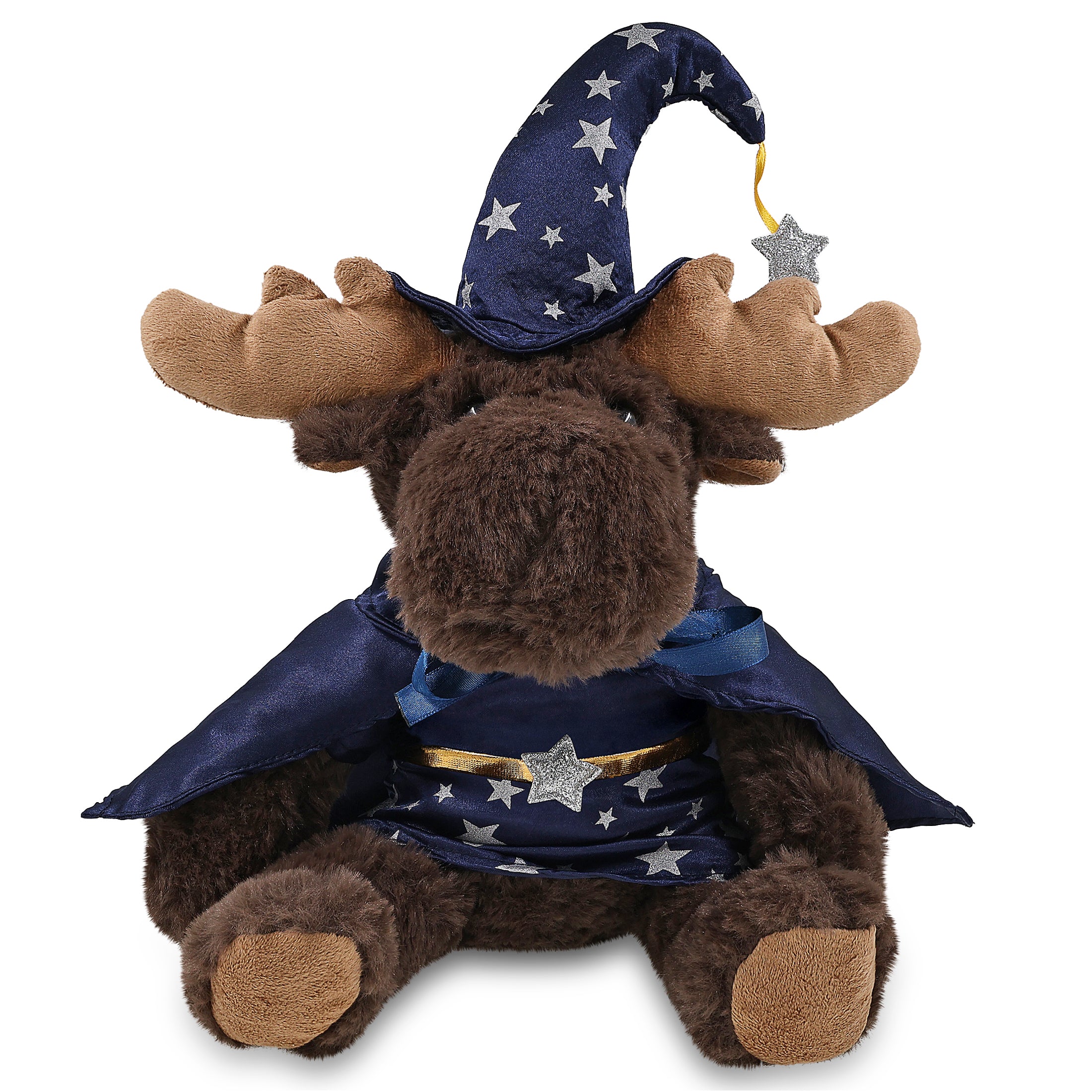SUPER SOFT PLUSH WITH RED PLAID HOODIE - MOOSE WITH WIZARD DRESS UP
