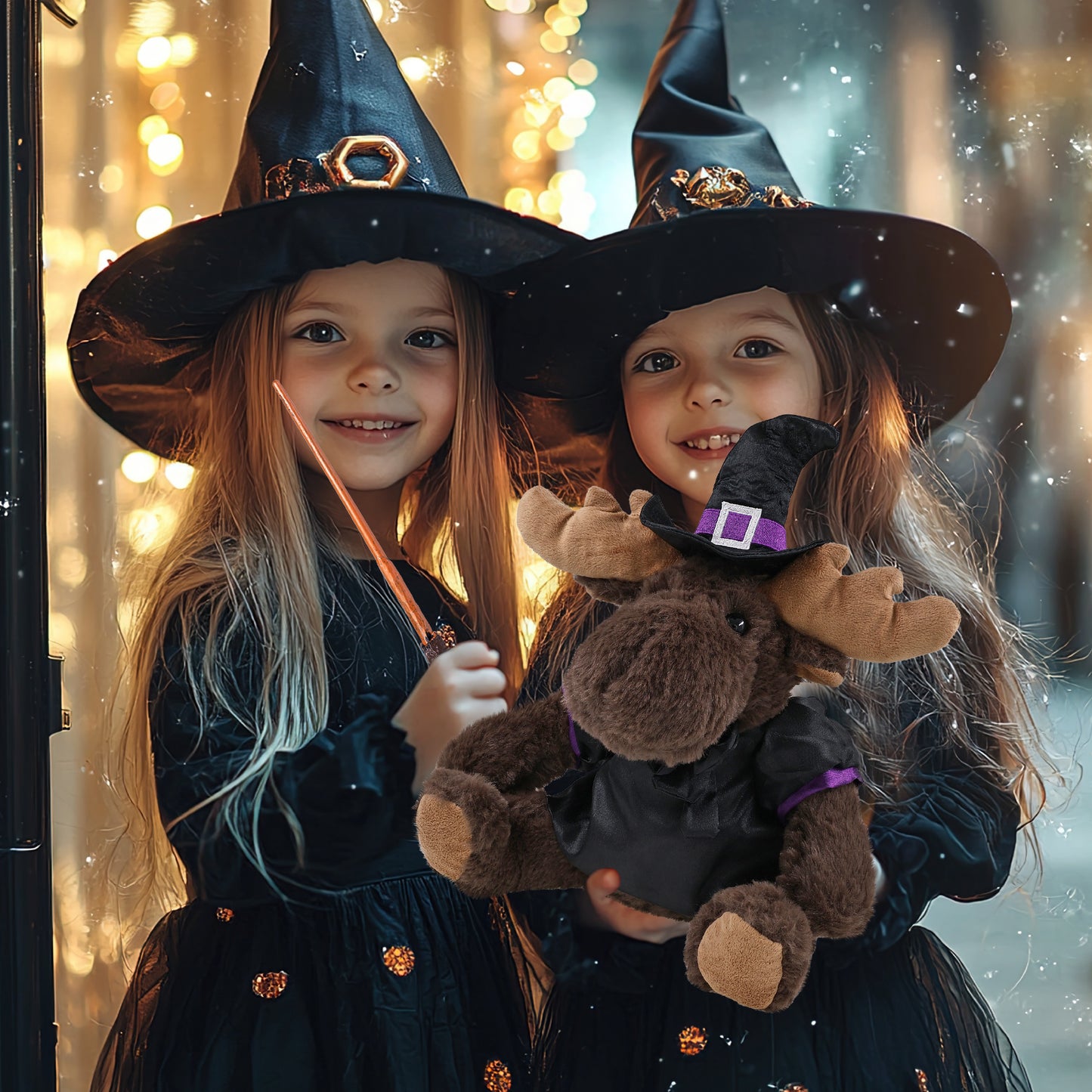 SUPER SOFT PLUSH WITH RED PLAID HOODIE - MOOSE WITCH