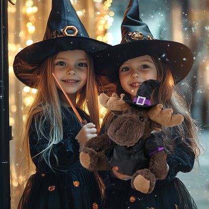 SUPER SOFT PLUSH WITH RED PLAID HOODIE - MOOSE WITCH